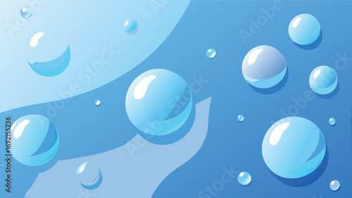 Water drops on a blue background. Vector illustration for your design.