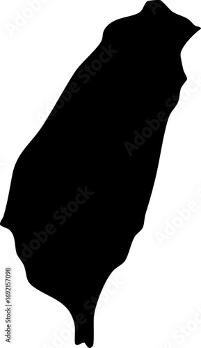 Taiwan map silhouette country border outline shape