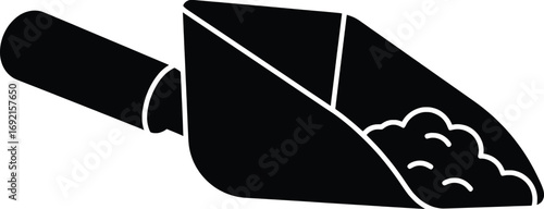Construction Action, Shovel, Workshop, Vector Illustration, Industrial Environment, Side View, Concept of Building & Excavation with Vector Elements
