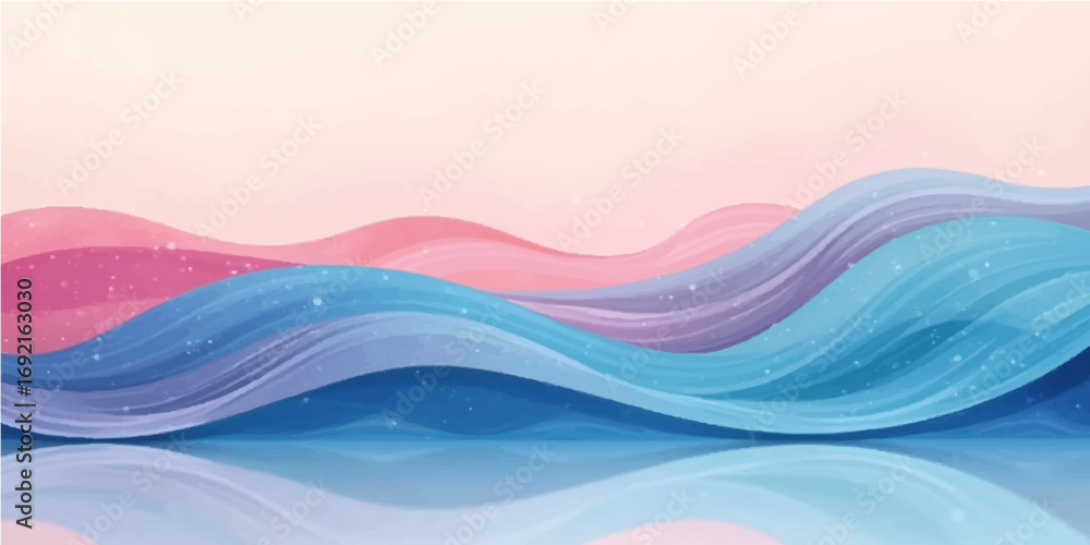 Obraz premium Abstract vector art with flowing colorful waves and artistic smoke textures