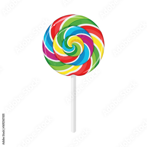 Colorful Swirl Lollipop on a Stick