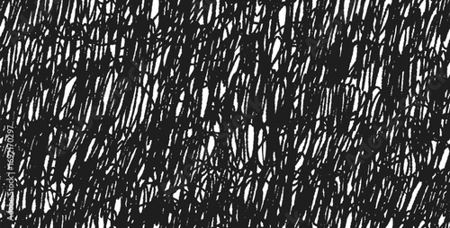 Grunge cross hatch seamless pattern. Crayon hand drawn messy spiral lines, rough pencil scribbles drawing vector background