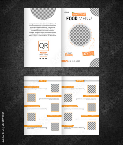 Creative clean food menu design template 