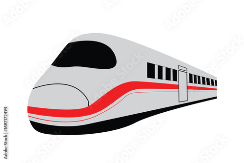 High Speed Train Vector Illustration – Modern Railway Transportation Design