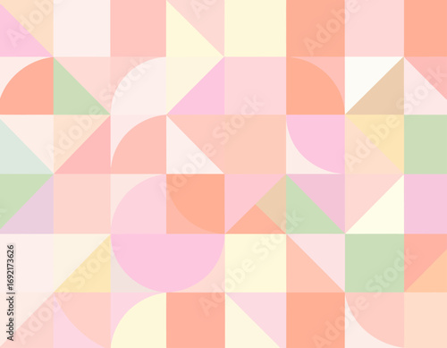 Geometric Pattern with Pastel Colors and Shapes.