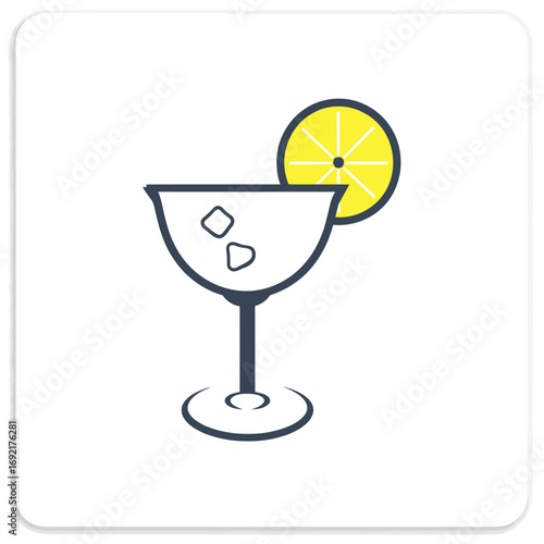 Refreshing Lemon Cocktail in Elegant Glass.