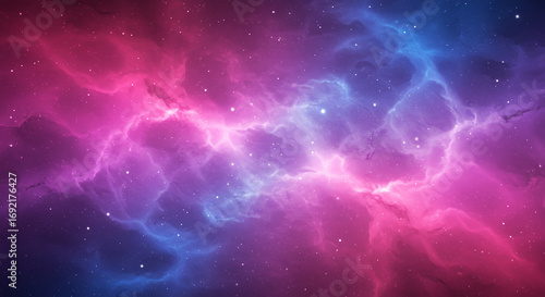 Cosmic Nebula Pink and Blue Celestial Dance
