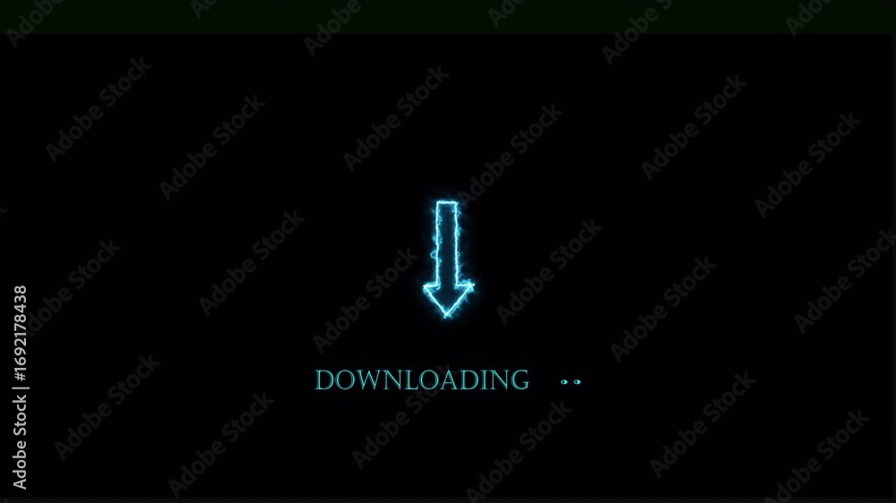 Download icon animation with transparent background, Dowloading button and symbol animation with alpha channel, Downloading animation vedio in 4k.