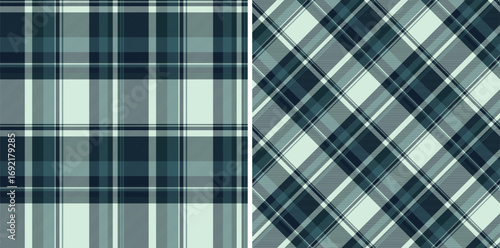 Seamless background pattern of vector tartan check with a fabric plaid texture textile. Set in night colors. Modern fashion everyday print design ideas.