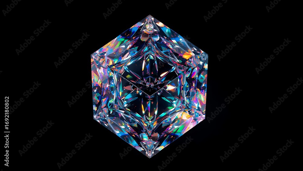 Fototapeta premium A triangular prism depicted on a clean isolated background, showcasing its clear geometric shape, sharp edges, and three-dimensional form, perfect for design presentations