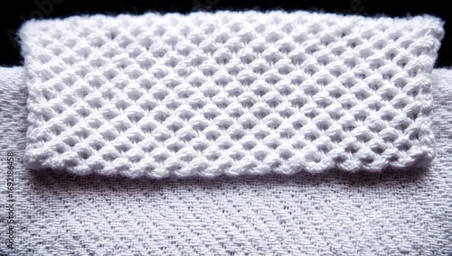 Close-up of a white knitted collar