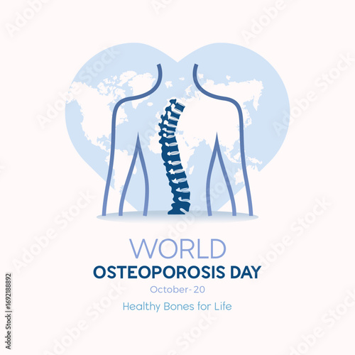 World Osteoporosis Day – Bone Health & Prevention Concept Vector Illustration for Global Awareness.