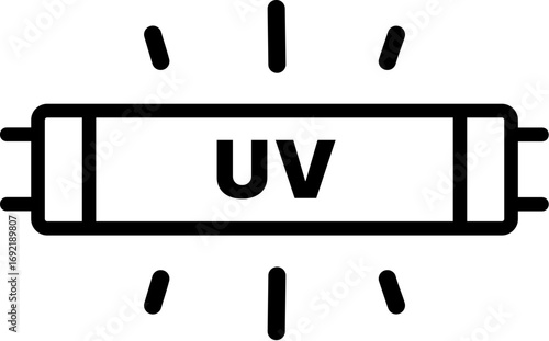 Uv tube light icon vector graphic scalable illustration for health and science applications