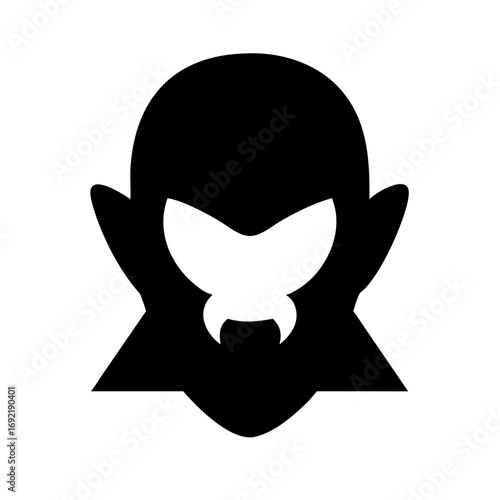 Classic Dracula Face Icon Vector Silhouette