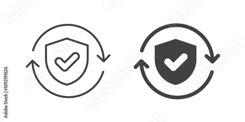 Protection icon. Line and glyph solid icon. Editable stroke and Perfect pixel isolated on white background. Vector illustration