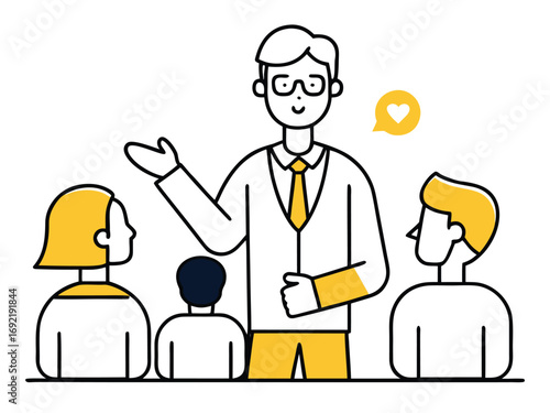 Business Training Presentation Icon Illustration