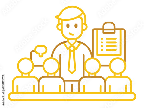Classroom Training Outline Design with Yellow Accent
