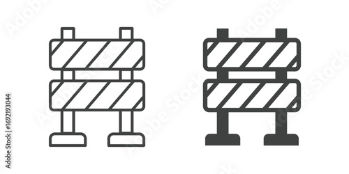 Barrier icon. Line and glyph solid icon. Editable stroke and Perfect pixel isolated on white background. Vector illustration