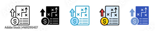 Expenditure Plan  Icon Set Multiple Style Collection