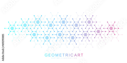 Molecular structure and genetic engineering, atom, neural network, neurons, DNA molecule. Scientific research concept for healthcare, medical, technology, chemistry, science template presentation