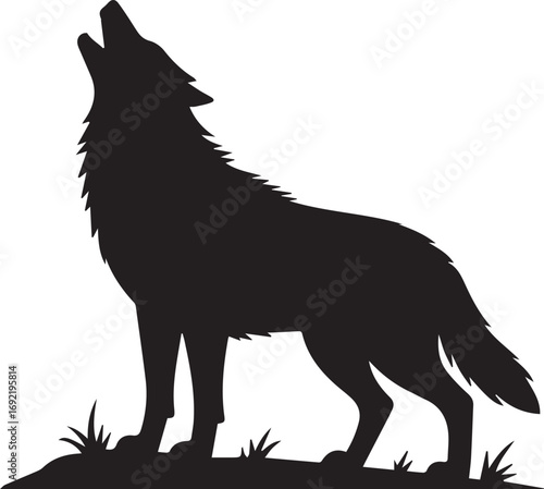 black wolf vector