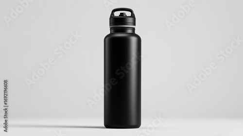Black and Silver Insulated Water Bottle Mockups