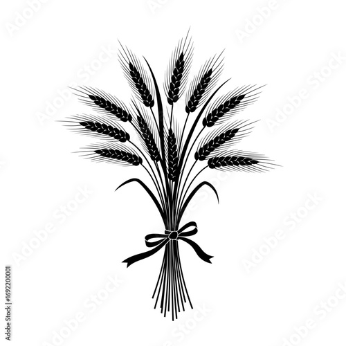 Vector art of wheat sheaf, a symbol of abundance, harvest, and prosperity, perfect for agricultural or foodrelated designs