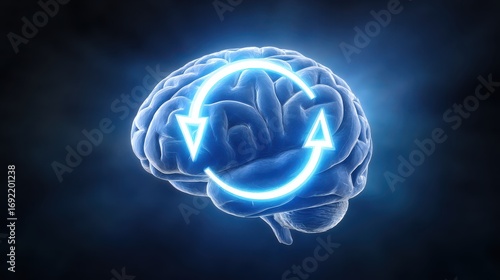 Negativity bias and mental reset concept. Adjusting thoughts about fear, anxiety, and overthinking for improvement.