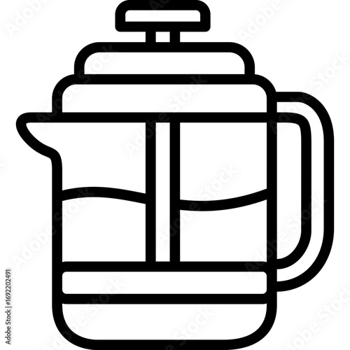 french press line icon