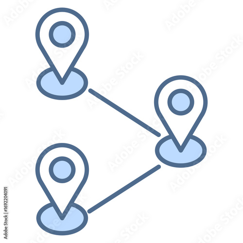 Routing White Blue Icon Element For Design