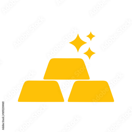 gold bar icon vector on white background