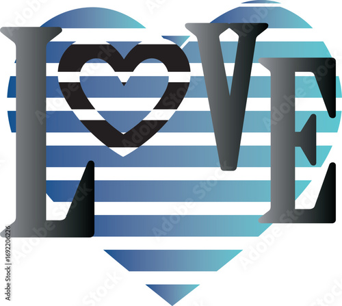 “The Botswana Heart” A stylized "LOVE" design where the "O" is replaced with a heart symbol, featuring the colors and stripes of the flag of Botswana. This piece celebrates love for the country.
