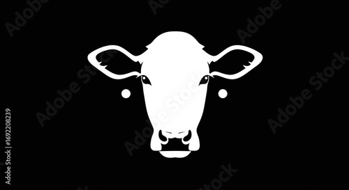 Modern Minimal Cow Head Design for Branding