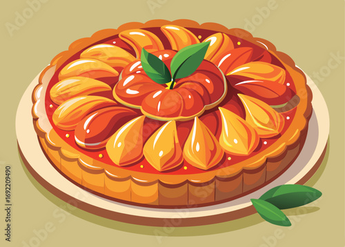 Delicious apple tart on a plate.
