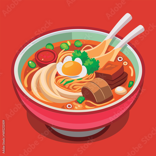 Delicious Asian Noodle Soup Dish.