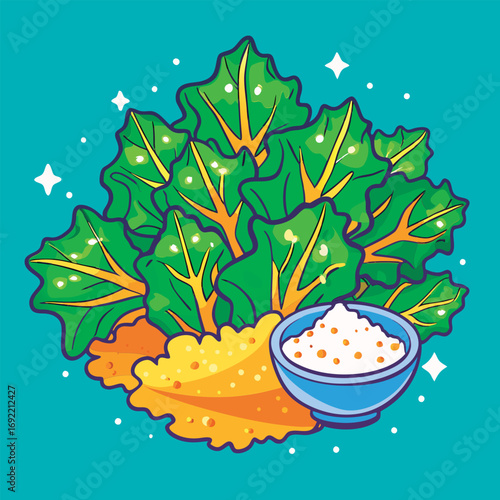Colorful Swiss chard and seasoning blend.