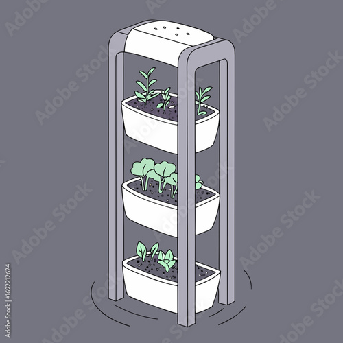 Indoor vertical garden hydroponic system growing herbs vegetables plants at home design