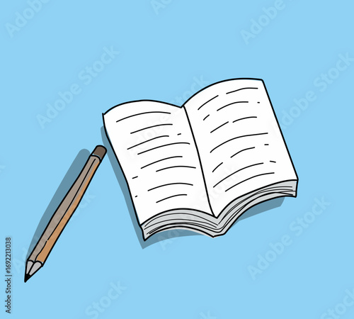 notebook and pencil