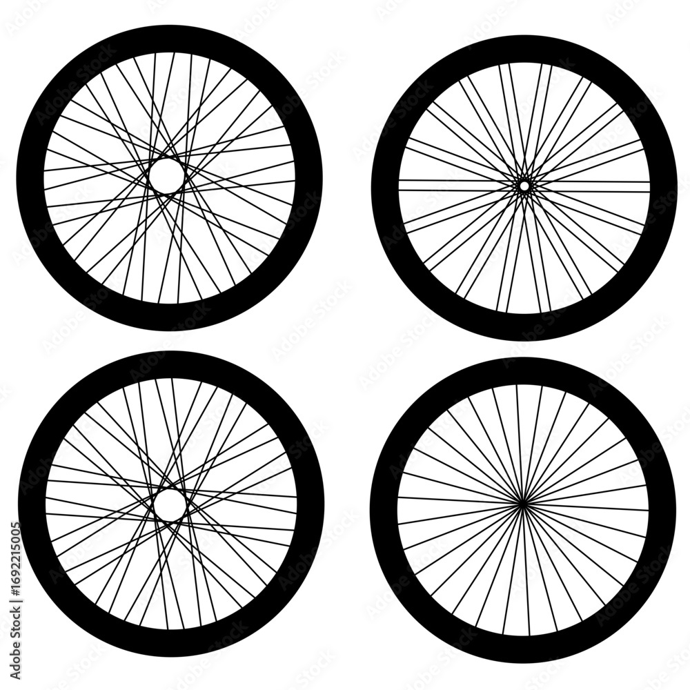 Naklejka premium Bicycle tires set vector illustration design isolated