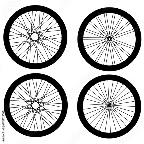 Bicycle tires set vector illustration design isolated
