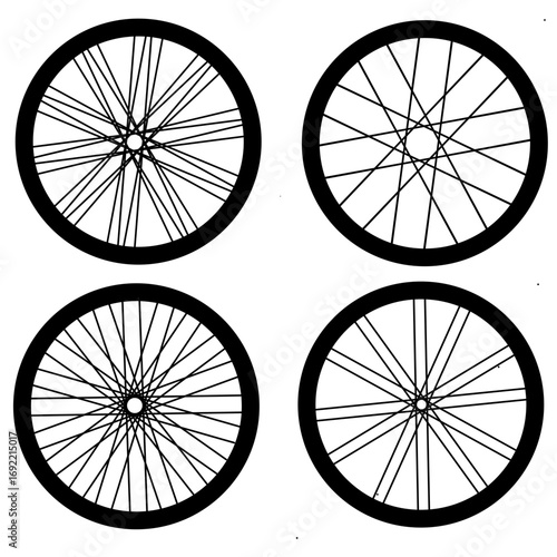 Bicycle tires set vector illustration design isolated