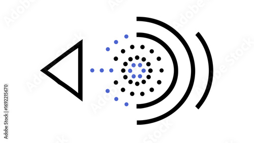 Sound waves emitting from source illustration for physics and science concept design
