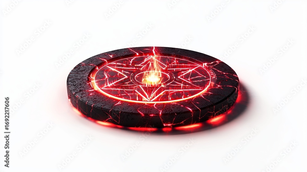 Obraz premium Demonic summoning circle isolated on white background