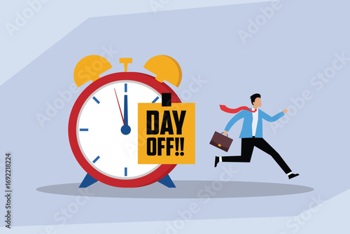 Work-Life Balance and Day Off 2d flat vector illustration