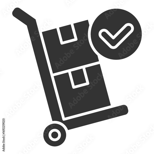 Freight Glyph Icon Element For Design