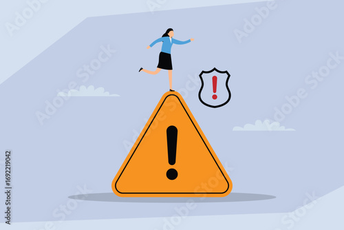 Danger in Business and Investment 2d flat vector illustration