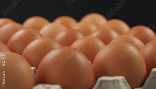 Brown eggs in a carton. Close-up