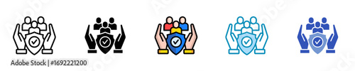 Social Security  Icon Set Multiple Style Collection