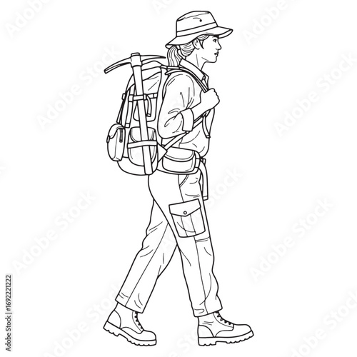 Excavation Study Archaeologist Lineart – Archaeologist Vector Illustration with Ancient Relic Concept – Archaeologist Drawing – Line Art Drawing of Archaeologist – Archaeologist Icon
