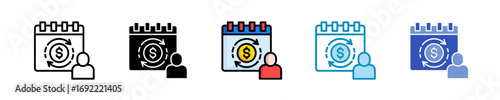 Leave Encashment  Icon Set Multiple Style Collection